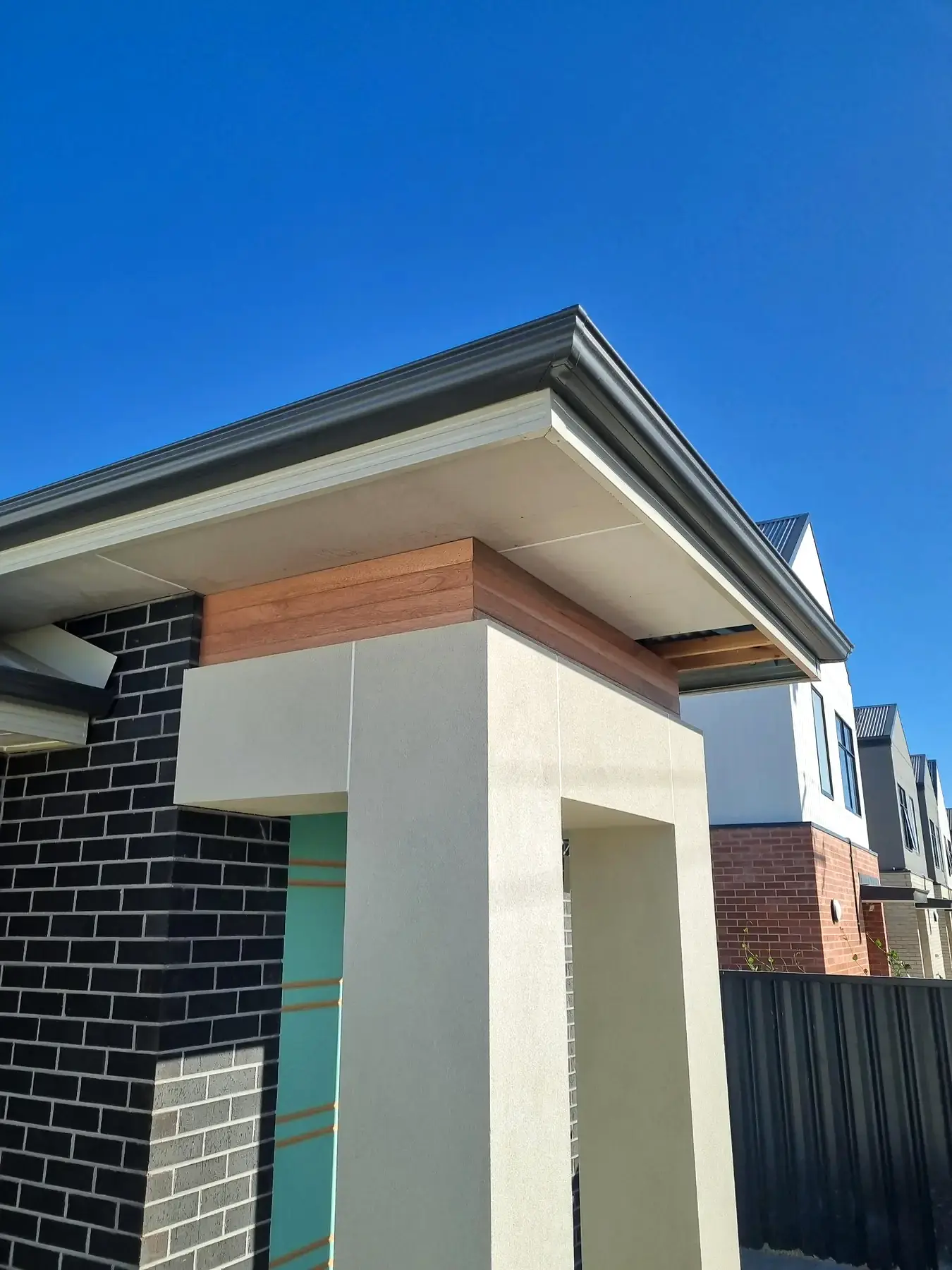 A finished timber-clad entry portal on an Adelaide home